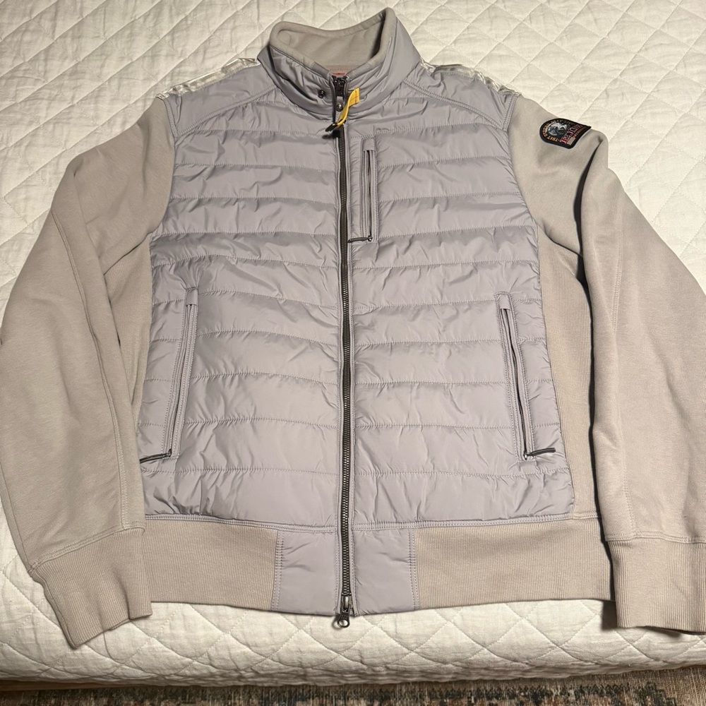Parajumpers Light Gray Puffer Jacket Sweater Arms XL